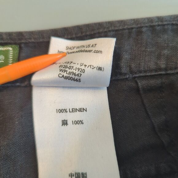 Eddie Bauer Pants Womens 12 Tall Black Linen Straight Pockets Casual - Picture 7 of 7